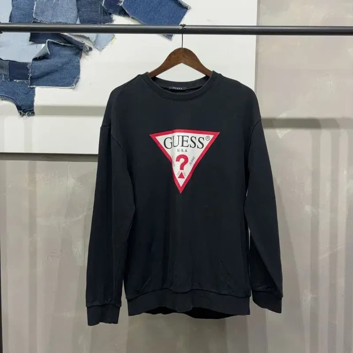 (105) 게스 캐주얼 빅로고 프린팅 맨투맨 긴팔 티 상품이미지1