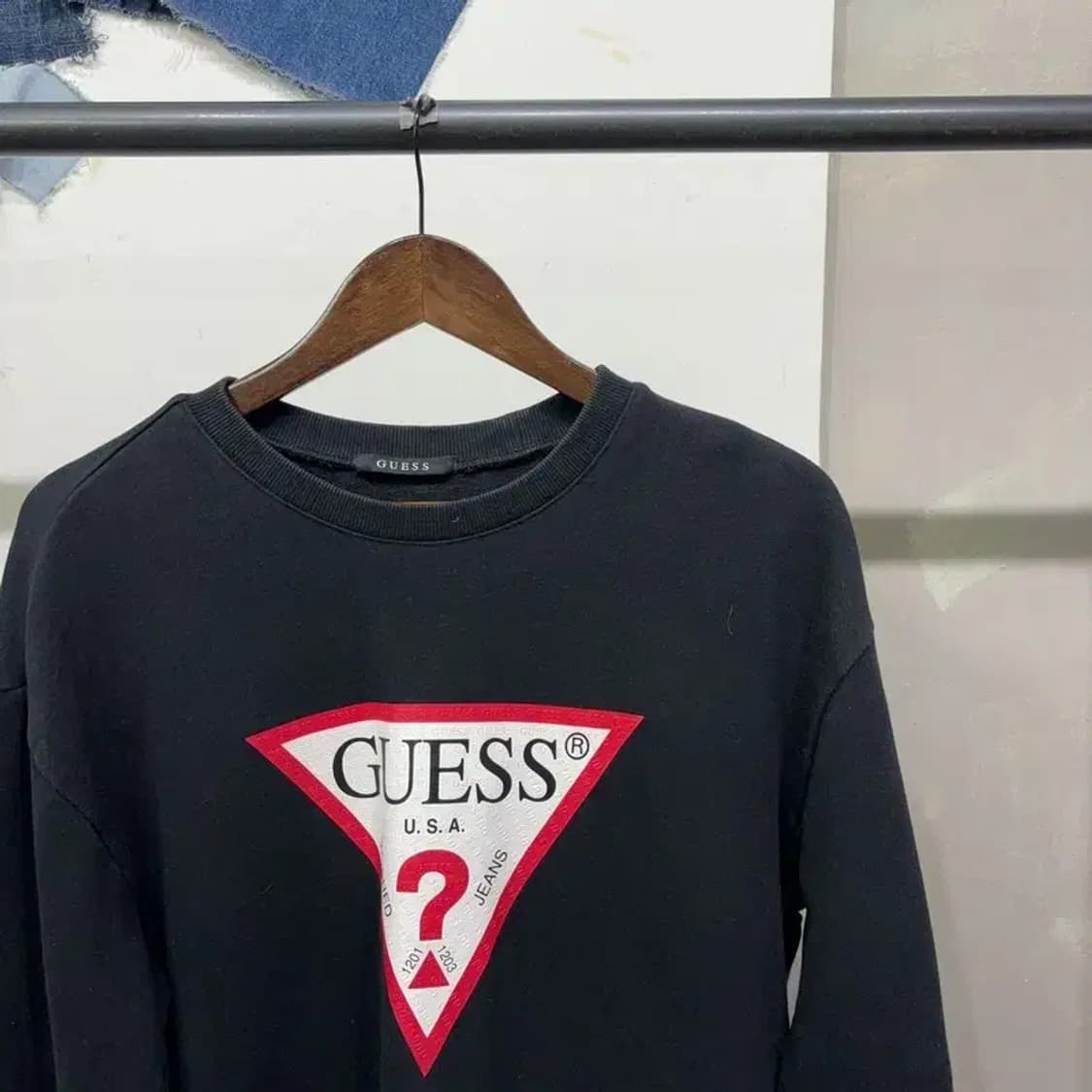 (105) 게스 캐주얼 빅로고 프린팅 맨투맨 긴팔 티 상품이미지3