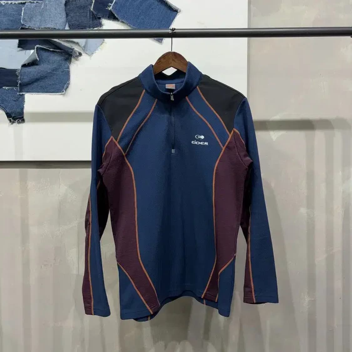 (100) 아이더 등산 아웃도어 기능성 반집업 긴팔 티 상품이미지1