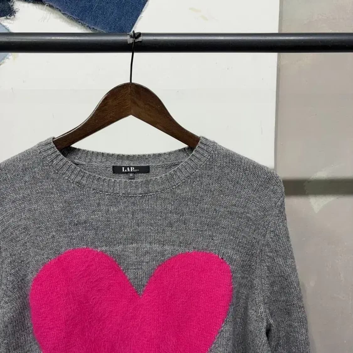 (95) 랩 LAP 여성 캐주얼 하트 울 라운드 니트 상품이미지3