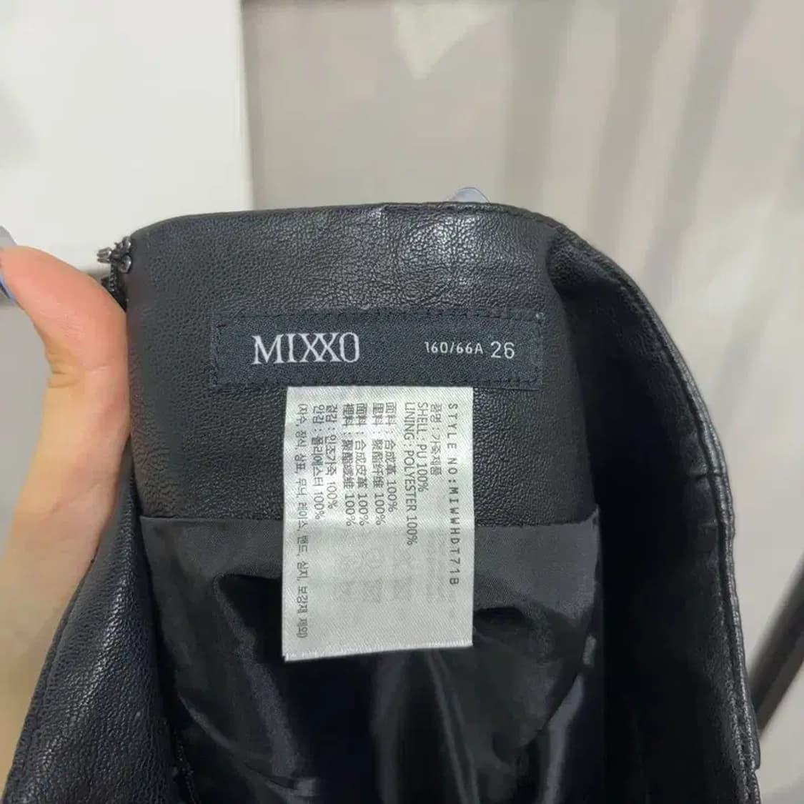 (25인치) 미쏘 MIXXO 여성 캐주얼 에이라인 가죽 스커트 상품이미지4