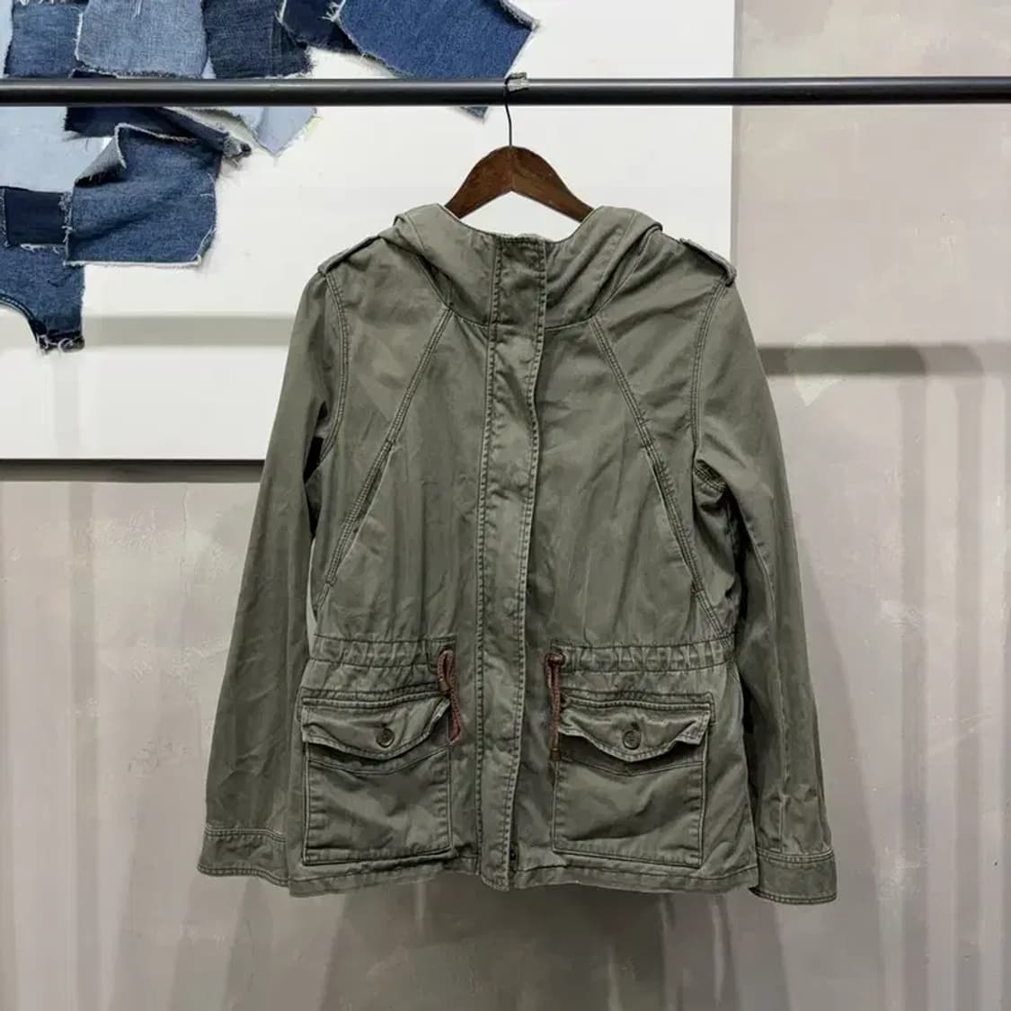 (95) H.M 흐앤므 여성 밀리터리 야상 투포켓 후드 자켓 상품이미지1