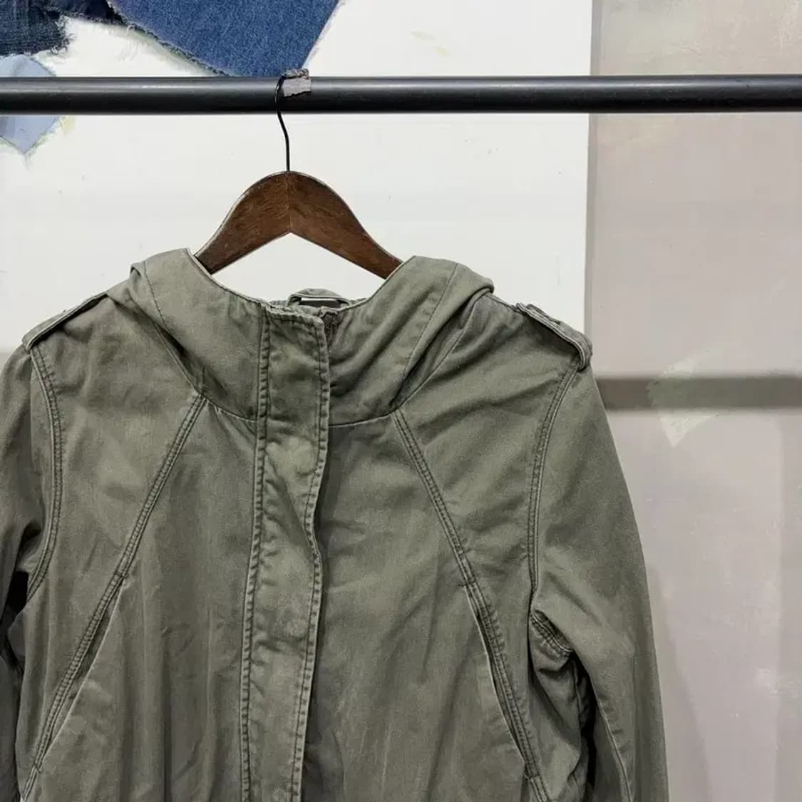 (95) H.M 흐앤므 여성 밀리터리 야상 투포켓 후드 자켓 상품이미지3