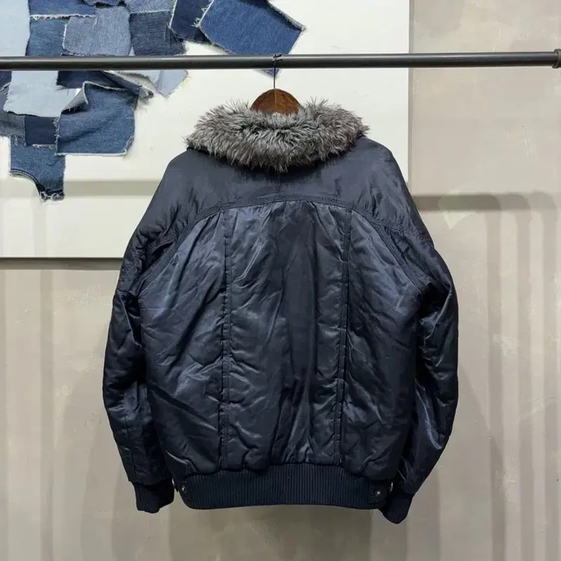 (105) MLB 뉴욕양키스 농구 스트릿 퍼 패딩 바시티 자켓 상품이미지4