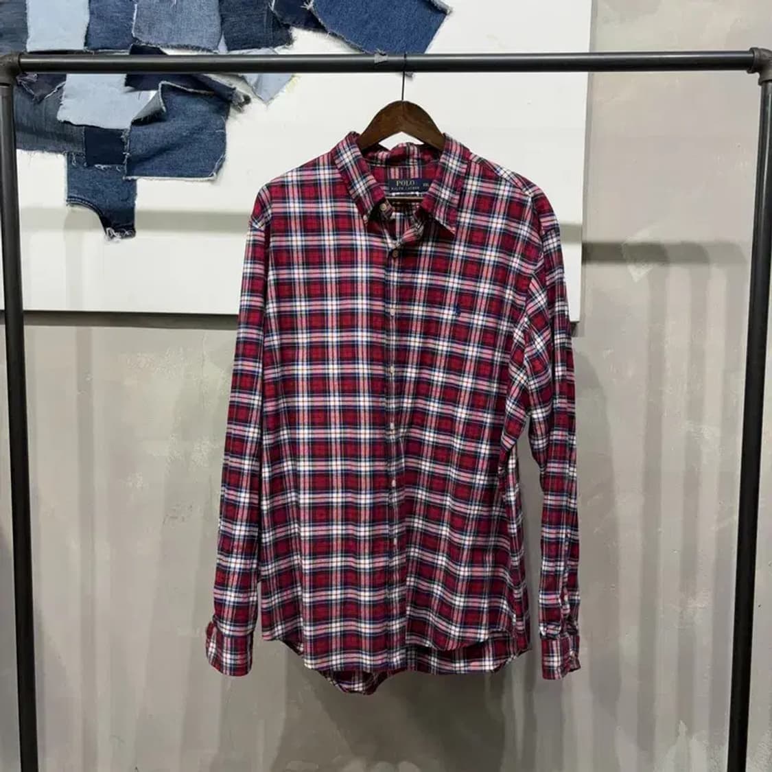 (115) 폴로 랄프로렌 캐주얼 자수 체크 셔츠 남방 상품이미지1