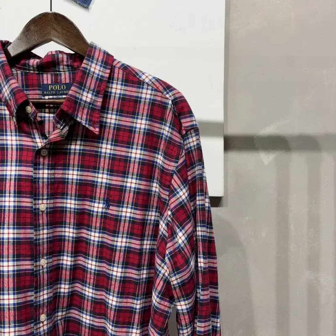 (115) 폴로 랄프로렌 캐주얼 자수 체크 셔츠 남방 상품이미지3