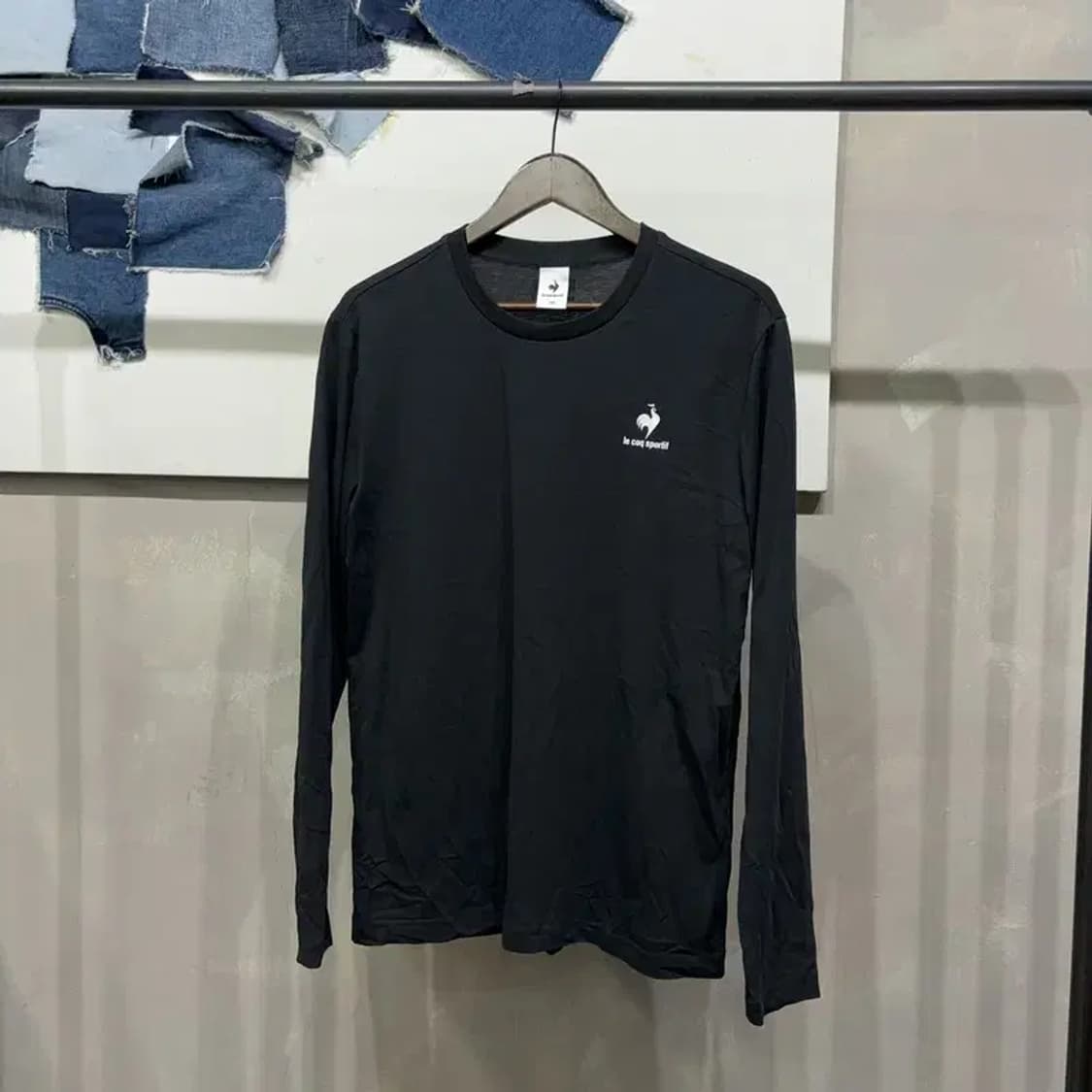 (100) 르꼬끄 캐주얼 프린팅 블랙 롱슬리브 긴팔 티 상품이미지1