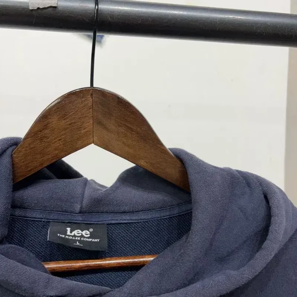 (100) 리 LEE 스트릿 프린팅 네이비 후드티 상품이미지2