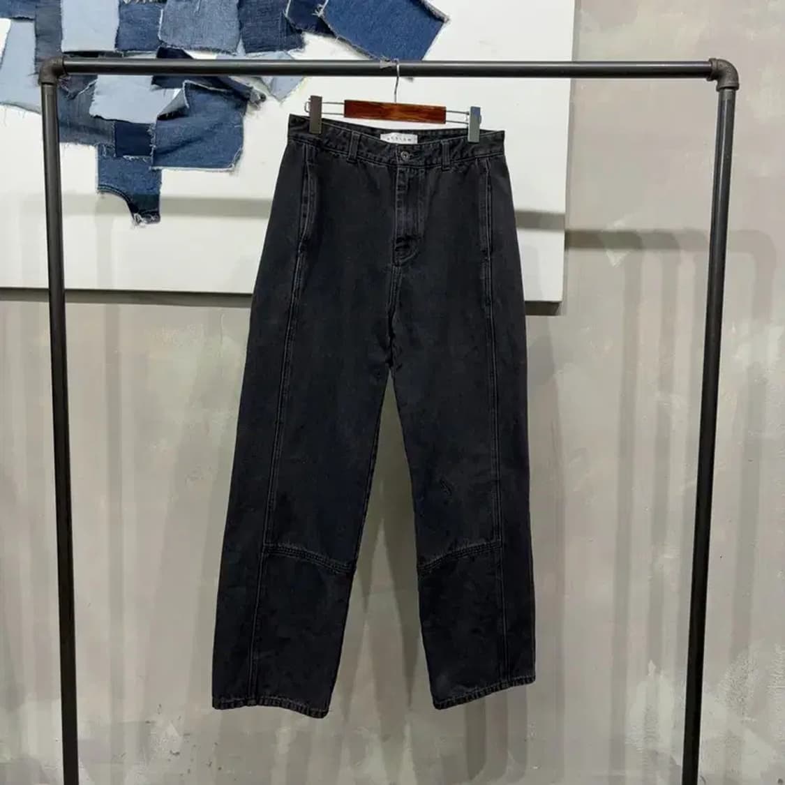 (30인치) 비슬로우 스트릿 워싱 흑청바지 데님팬츠 상품이미지1