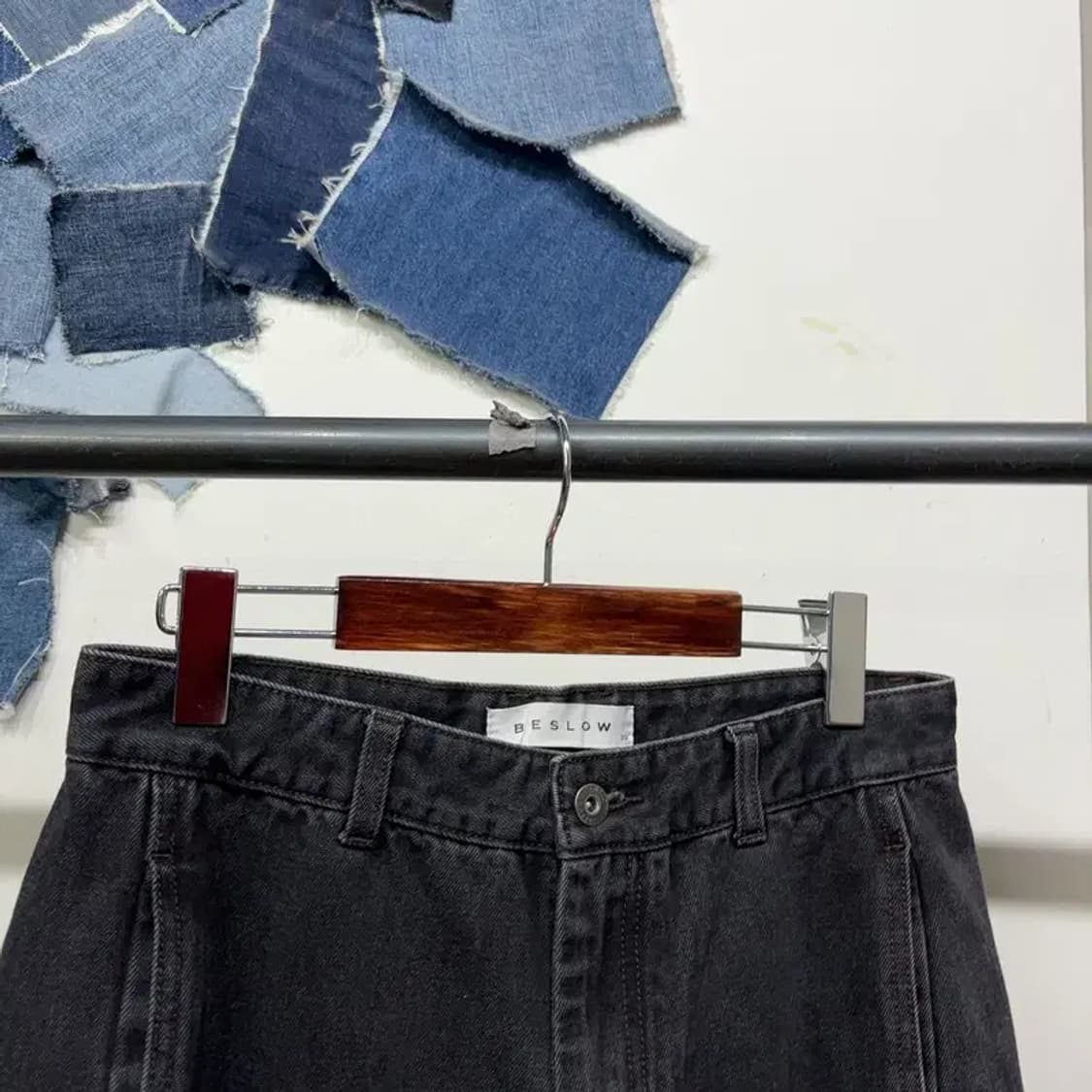 (30인치) 비슬로우 스트릿 워싱 흑청바지 데님팬츠 상품이미지2