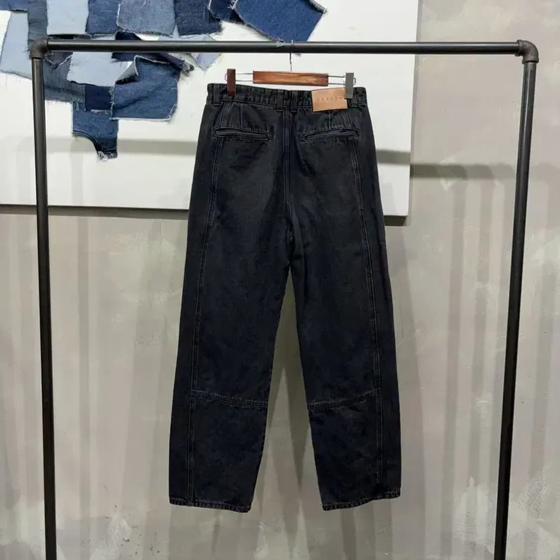(30인치) 비슬로우 스트릿 워싱 흑청바지 데님팬츠 상품이미지3
