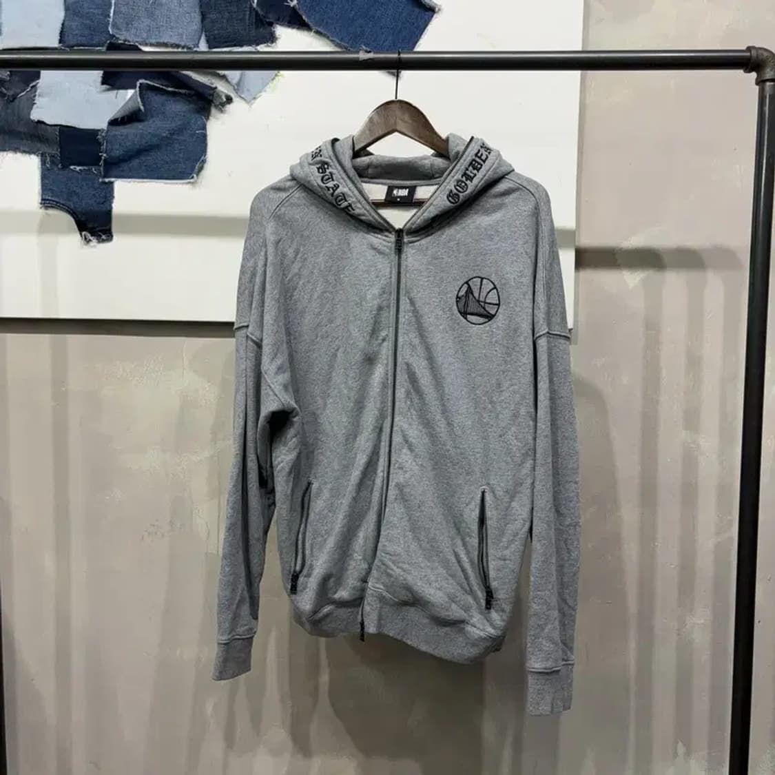 (105) NBA 골든스테이트워리어스 투웨이 자수 후드집업 자켓 상품이미지1