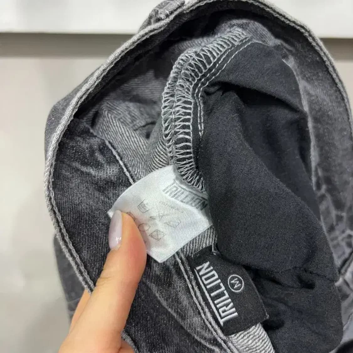 (30인치) 트릴리온 스트릿 절개 흑청바지 데님팬츠 상품이미지5