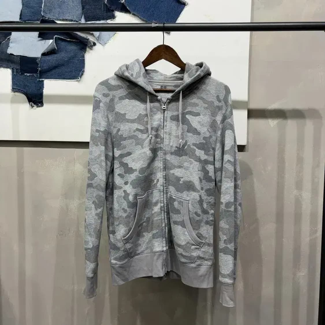 (100) 유니클로 스트릿 투웨이 카모 후드집업 자켓 상품이미지1