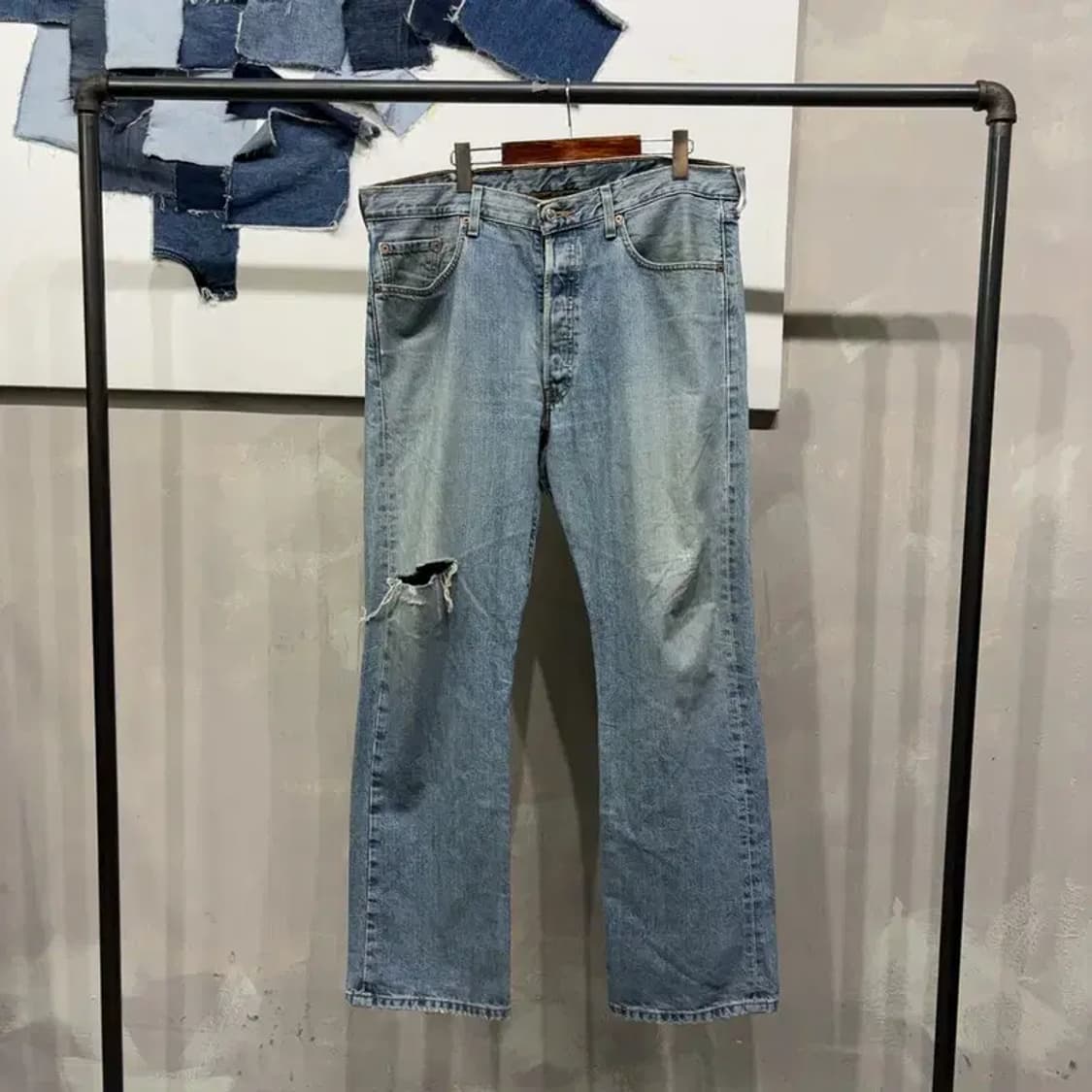 (빅사이즈) 리바이스 501 빈티지 디스트로이드진 청바지 상품이미지1