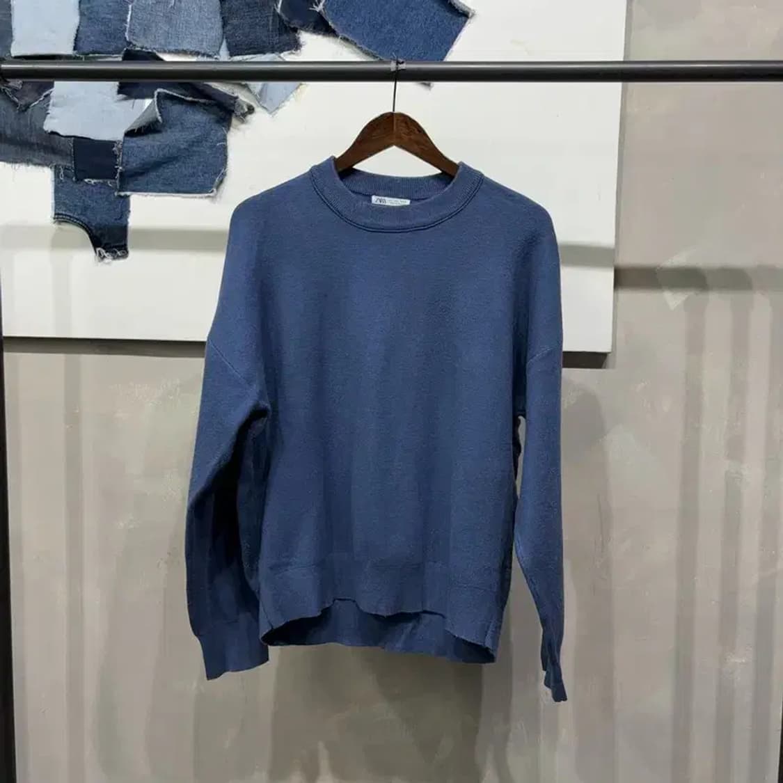 (100) 자라 ZARA 캐주얼 비스코스 라운드 니트 상품이미지1