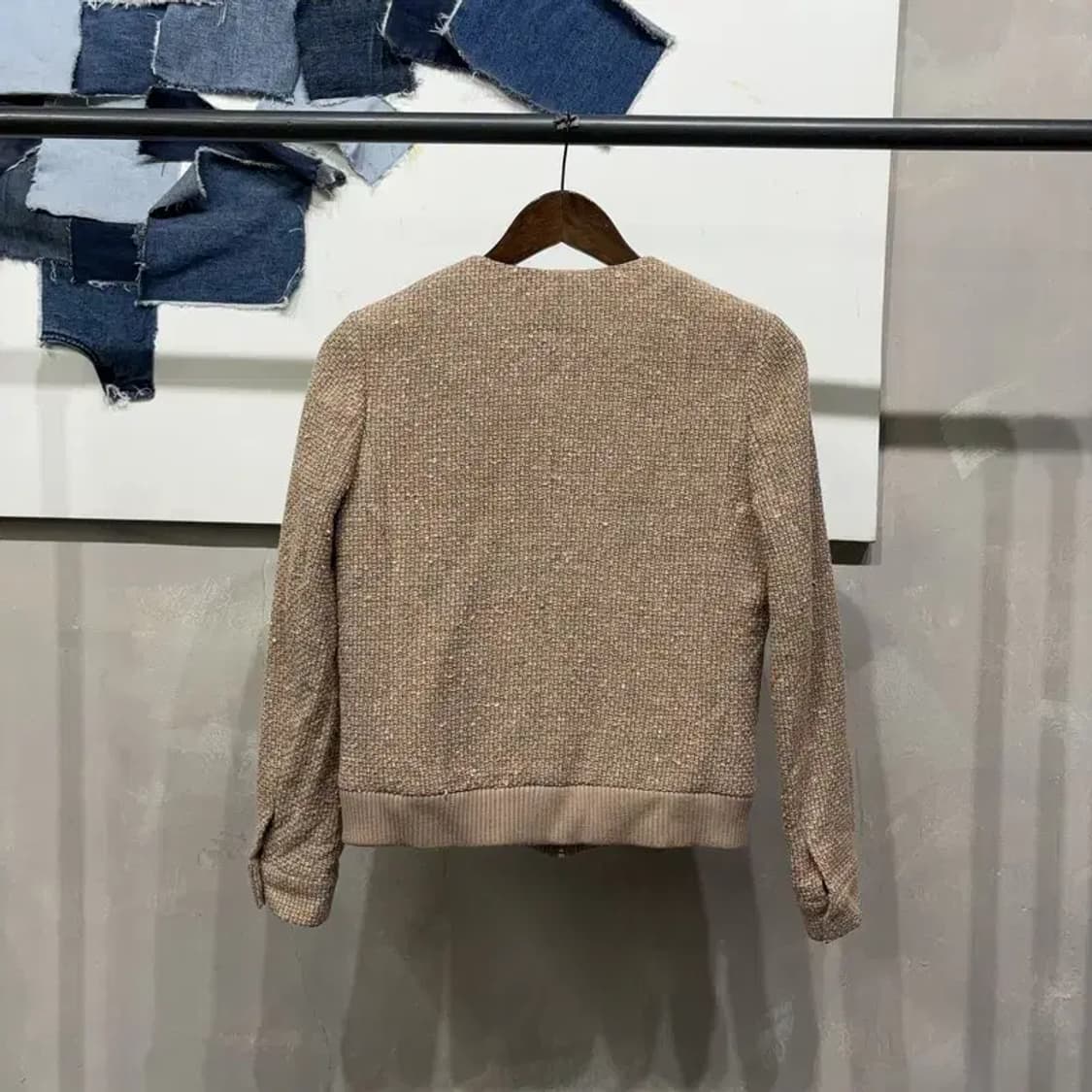 (80) 마인 여성 한섬 캐주얼 트위드 봄버 크롭 자켓 상품이미지5