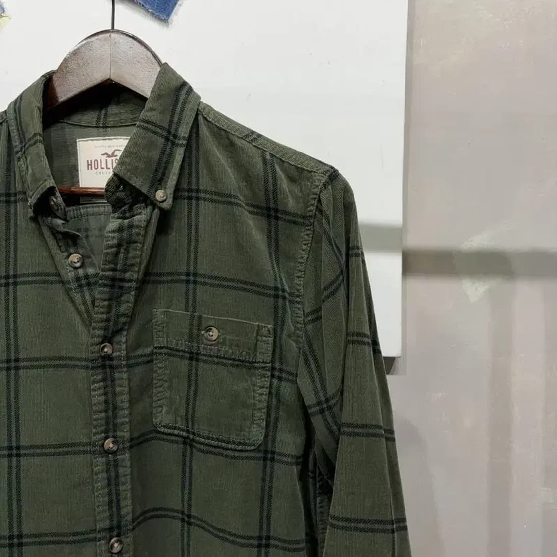(90) 홀리스터 캐주얼 코듀로이 골덴 체크 셔츠 남방 상품이미지4