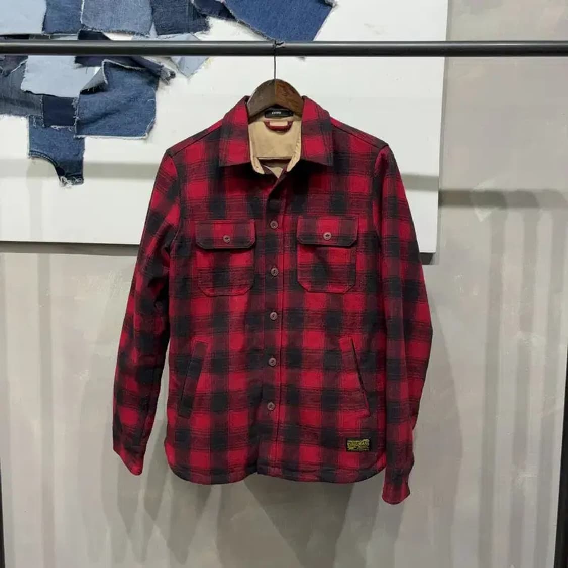 (95) 에비수 빈티지 캐주얼 깅엄체크 패디드 셔츠 자켓 상품이미지1
