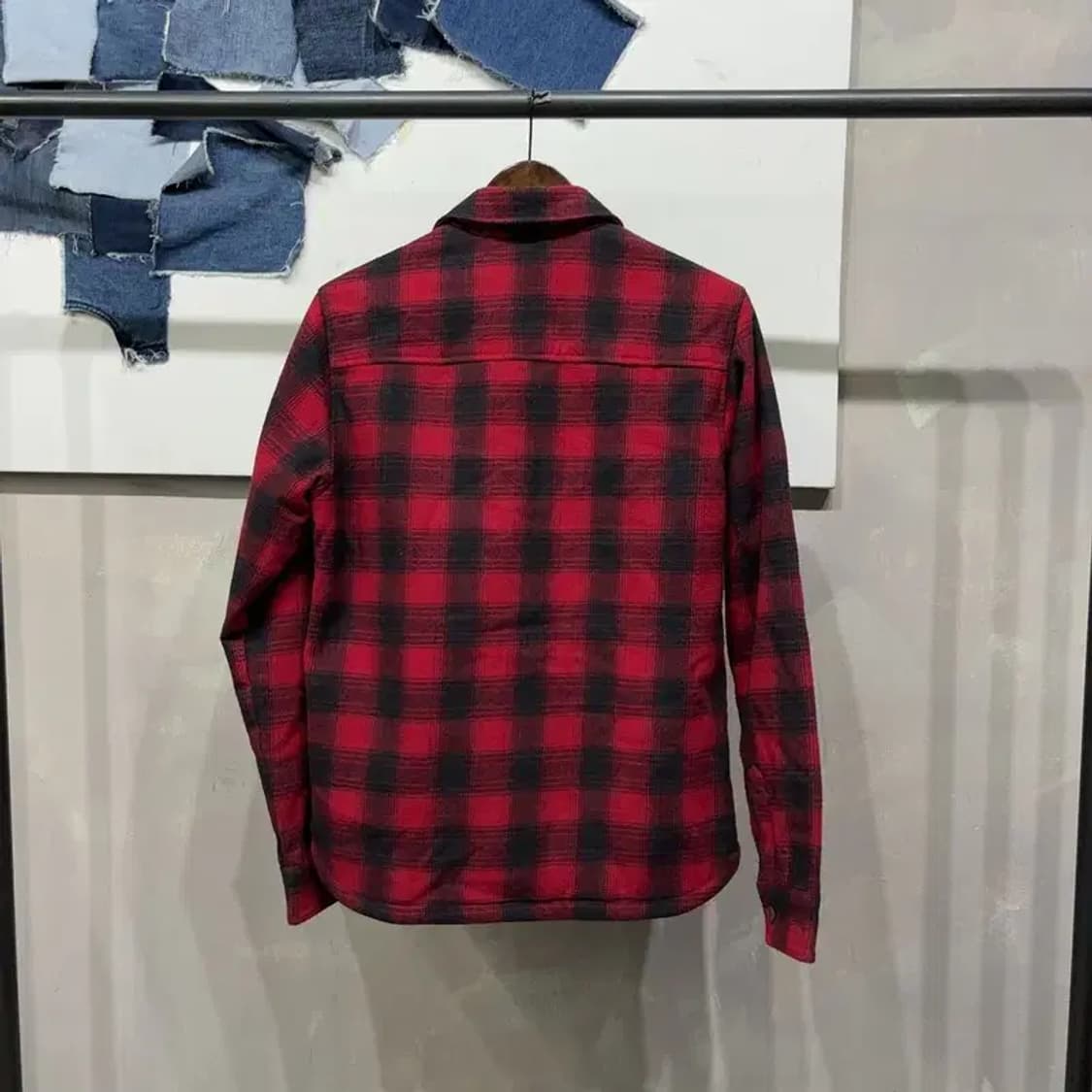 (95) 에비수 빈티지 캐주얼 깅엄체크 패디드 셔츠 자켓 상품이미지4