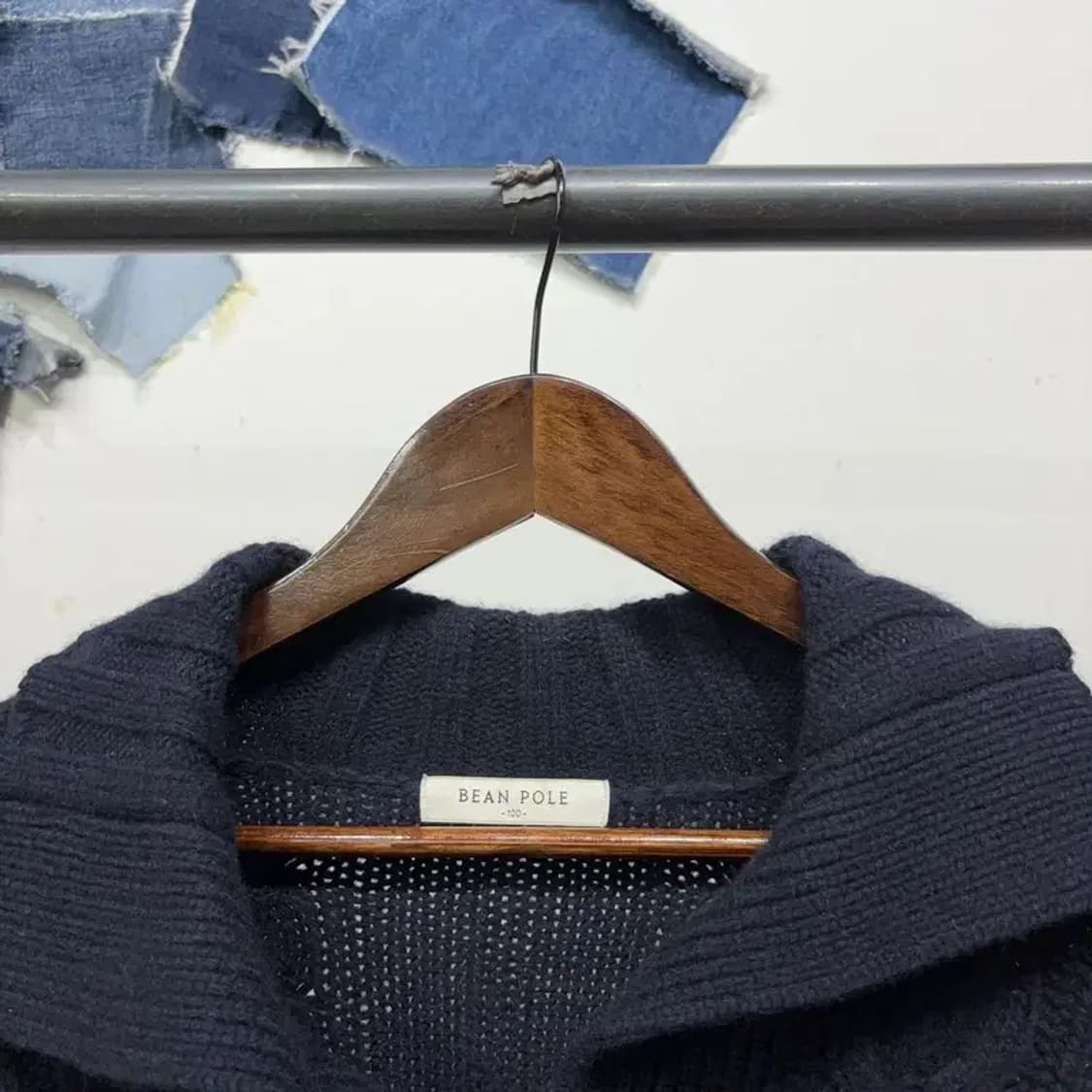 (105) 빈폴 캐주얼 케이블 꽈배기 숄카라 울 니트 상품이미지2