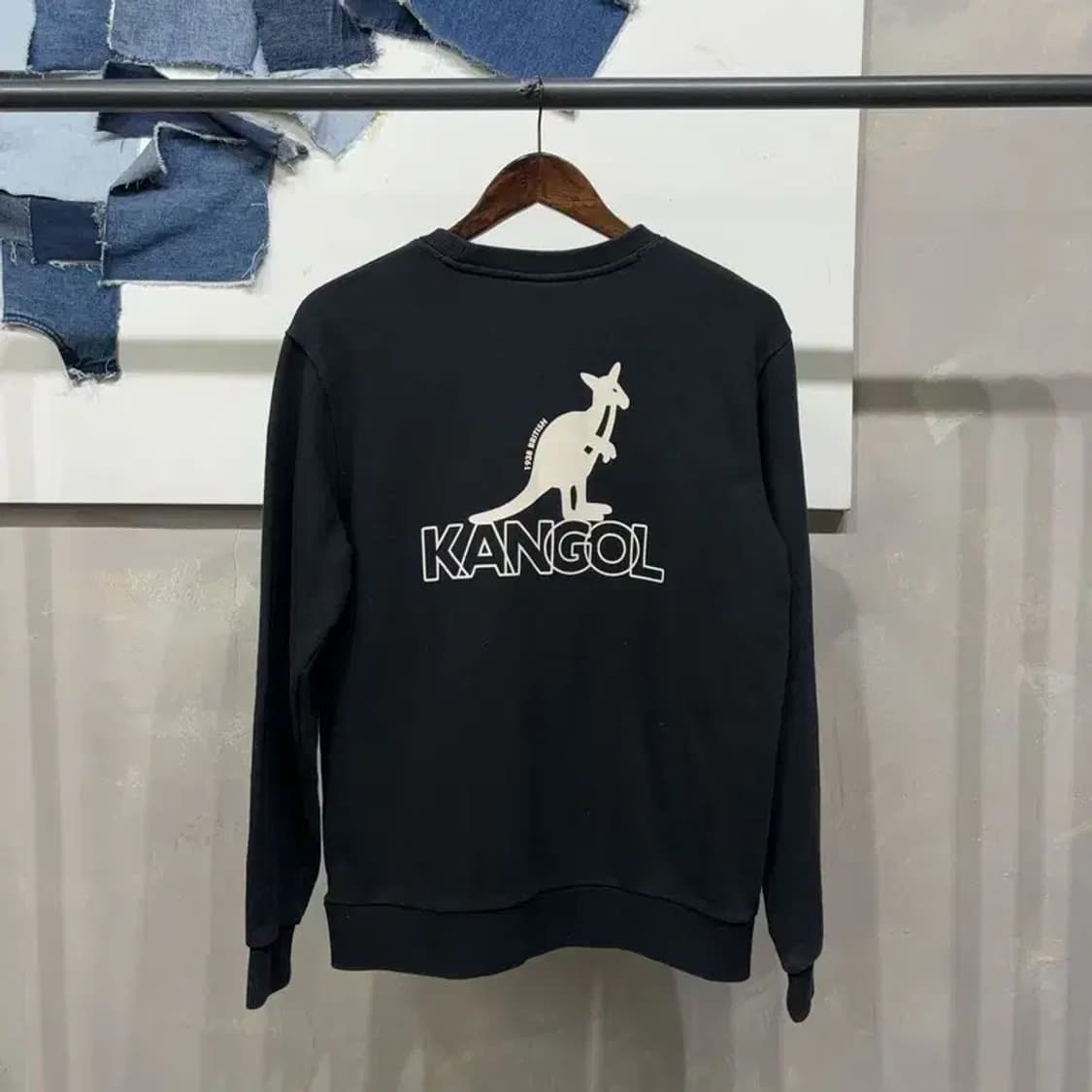 (90) 캉골 캐주얼 자수 블랙 맨투맨 긴팔 티 상품이미지4