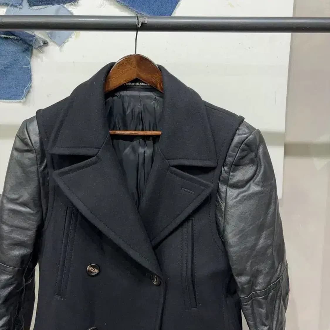(100) 반하트디알바자 캐시미어 양가죽 더블버튼 하프코트 상품이미지3