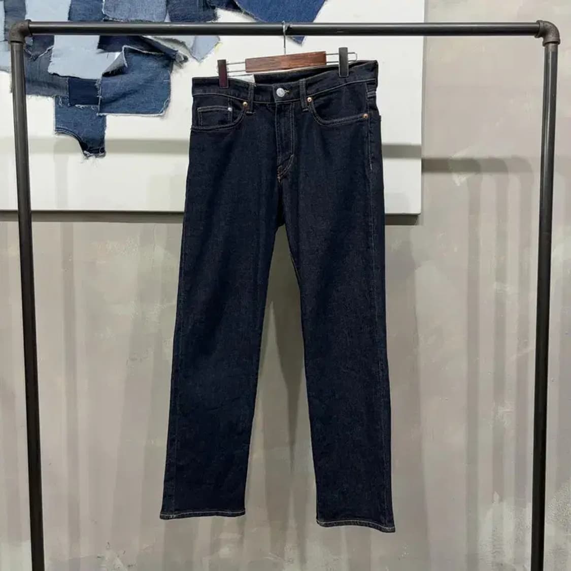 (32인치) H.M 흐앤므 캐주얼 레귤러핏 스판 진청바지 데님팬츠 상품이미지1