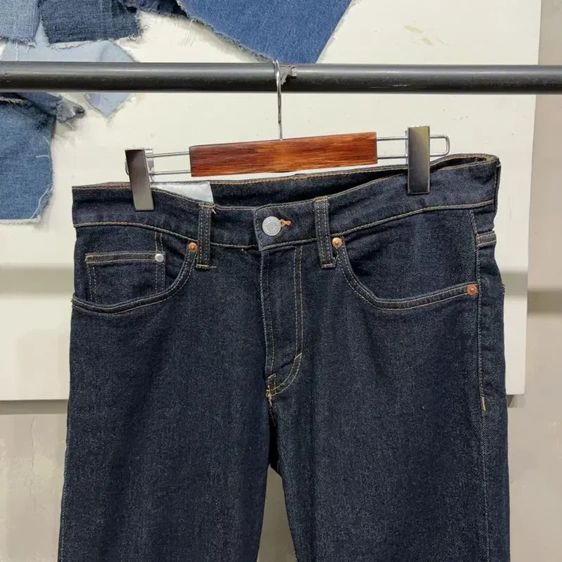 (32인치) H.M 흐앤므 캐주얼 레귤러핏 스판 진청바지 데님팬츠 상품이미지2