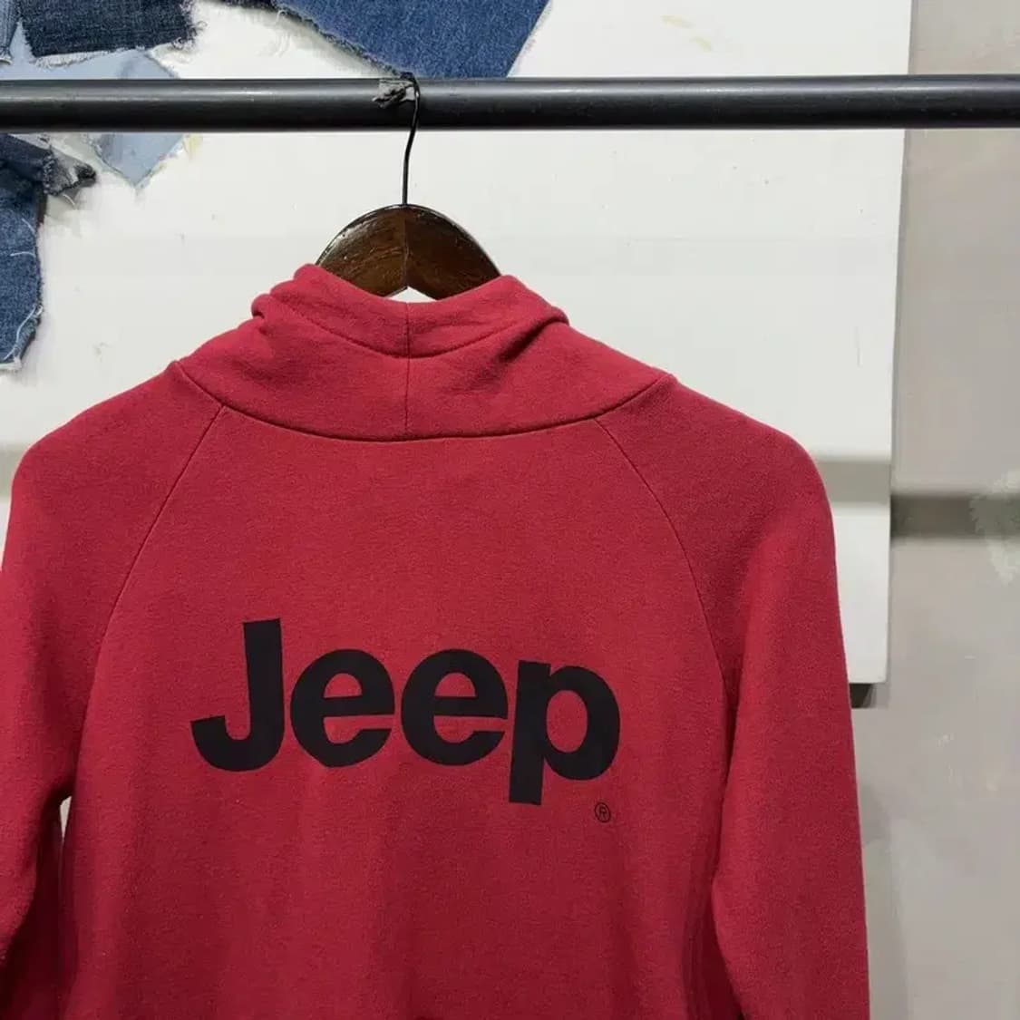 (90) 지프 여성 캐주얼 프린팅 기모 하이넥 후드티 상품이미지3