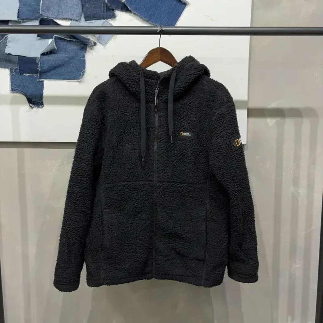 (100) 내셔널지오그래픽 캐주얼 와펜 양털 후리스 후드집업 자켓 상품이미지1