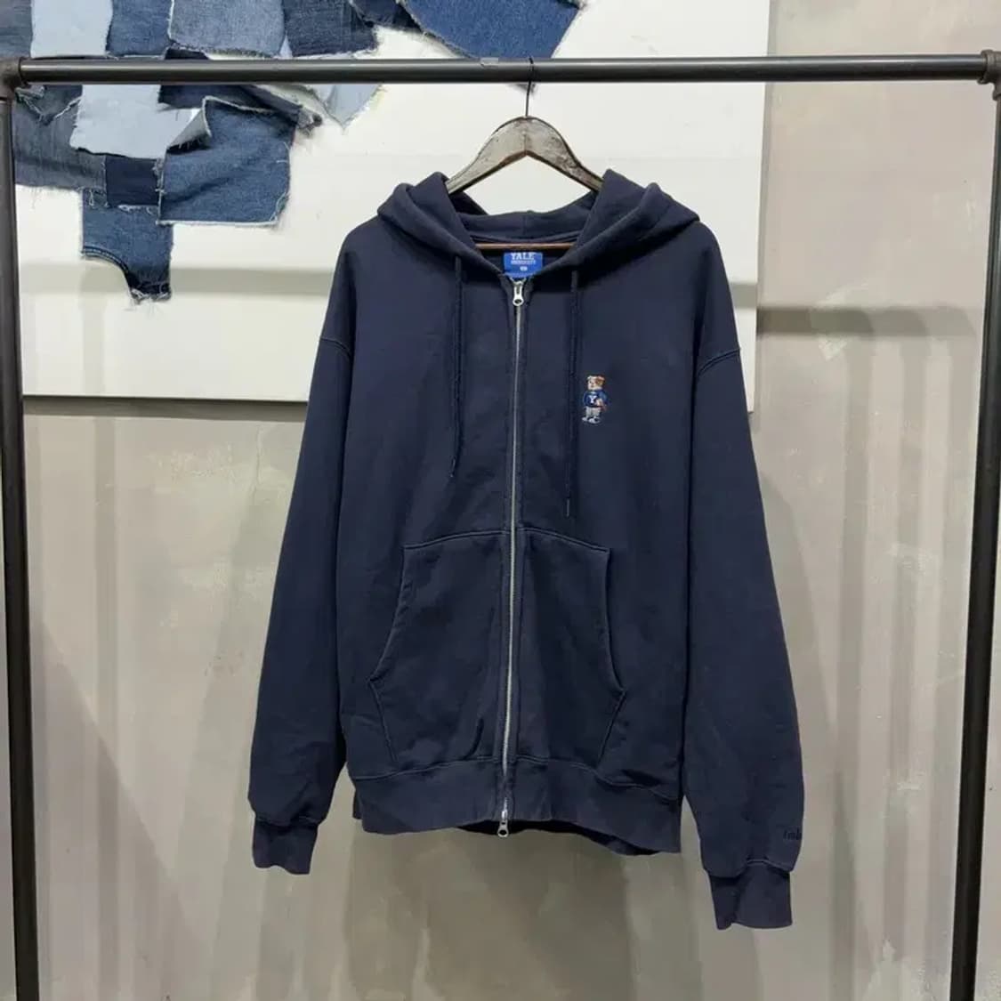 (105) 예일 캐주얼 곰돌이 자수 투웨이 후드집업 자켓 상품이미지1