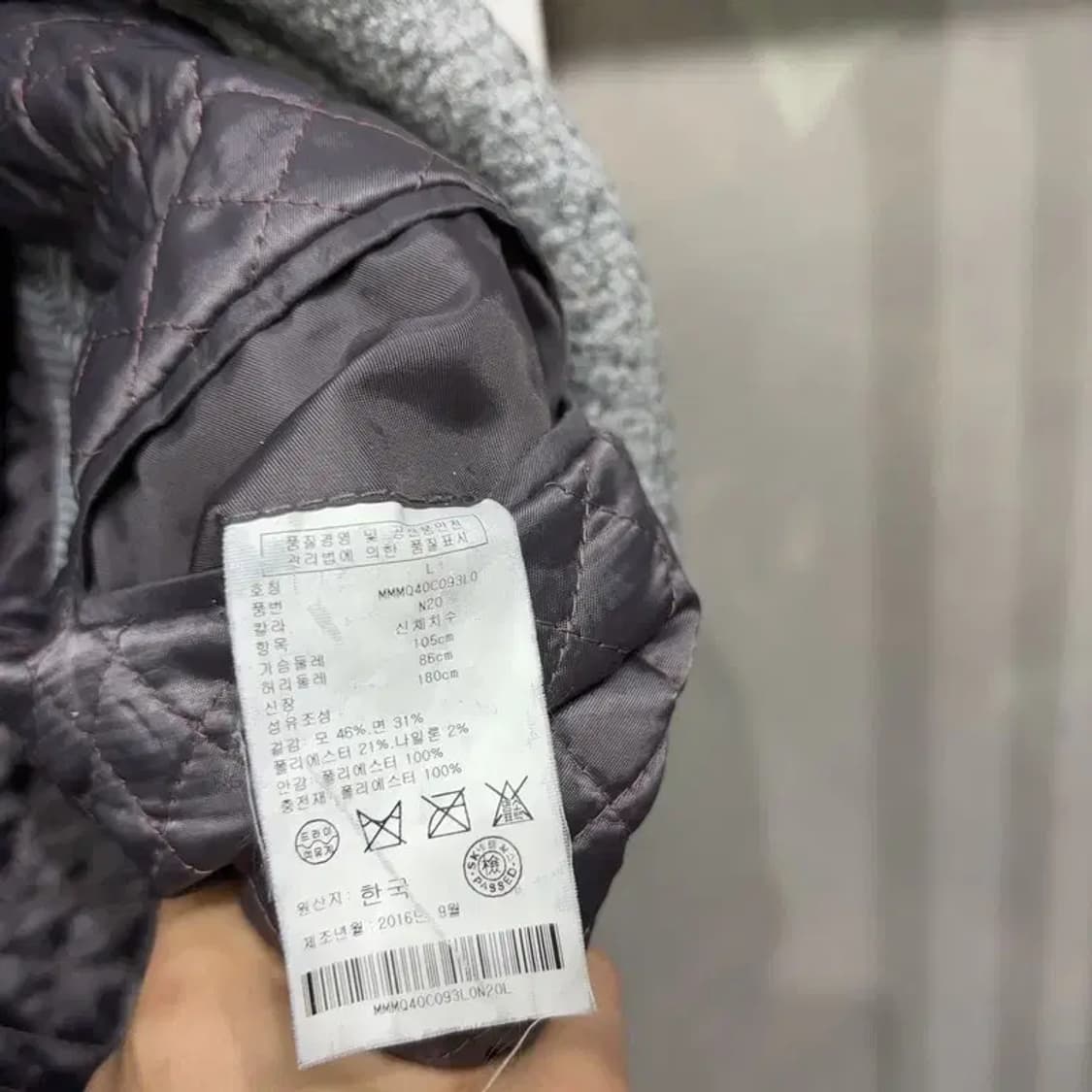 (100) 클럽모나코 캐주얼 누빔 울 롱코트 상품이미지5