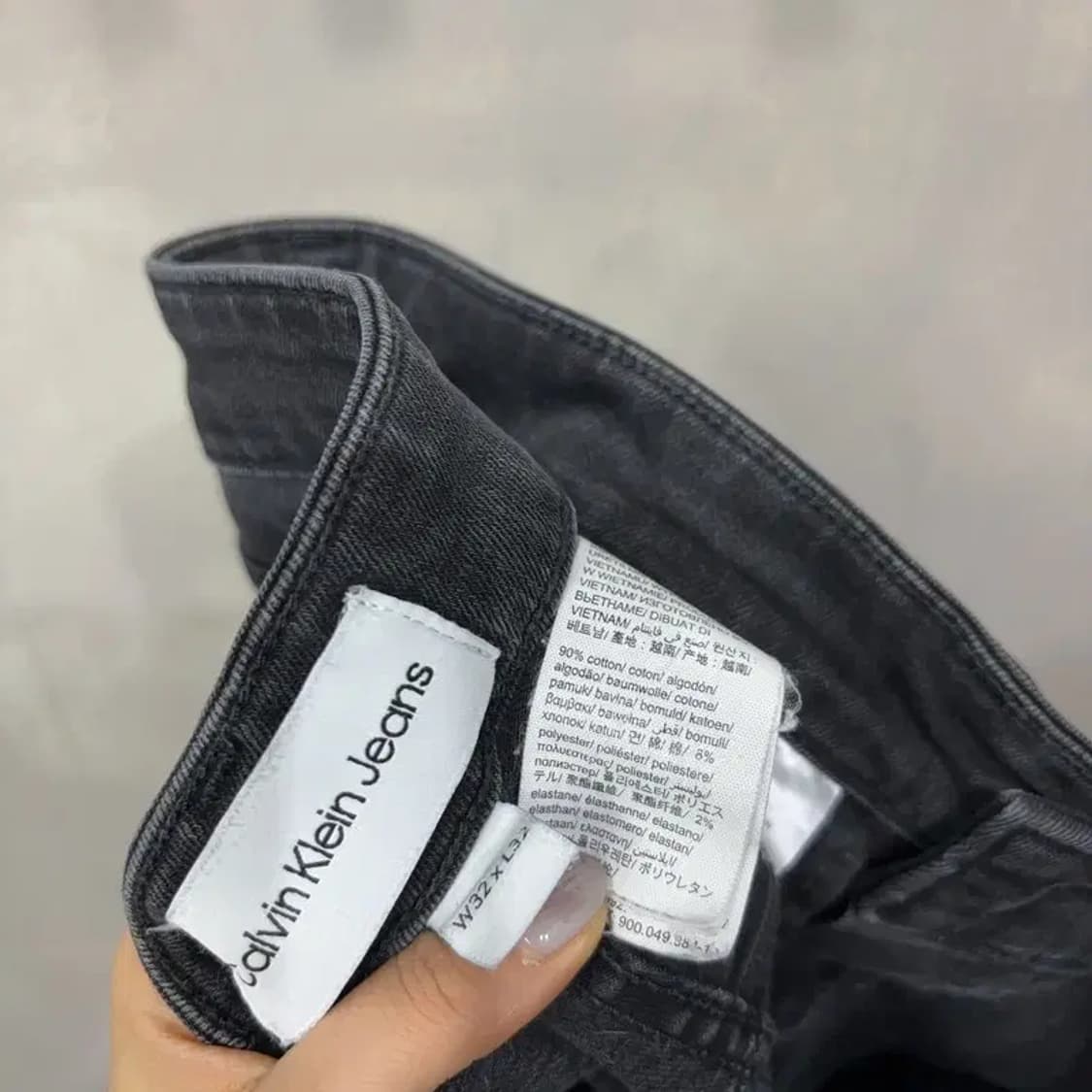 (32인치) 캘빈클라인 CK 캐주얼 스판 흑청바지 9부 데님팬츠 상품이미지5