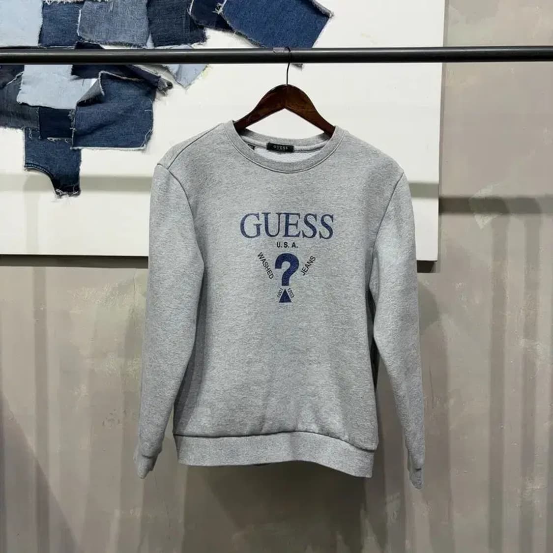 (95) 게스 캐주얼 프린팅 기모 맨투맨 긴팔 티 상품이미지1