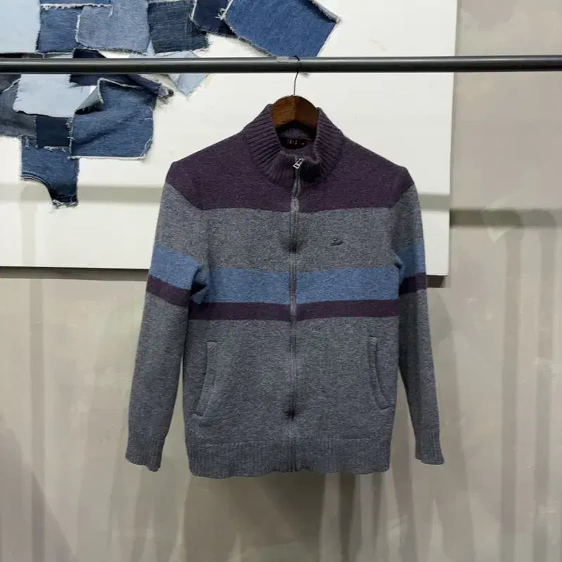 (90) 닥스 여성 캐주얼 배색 니트 집업 자켓 상품이미지1