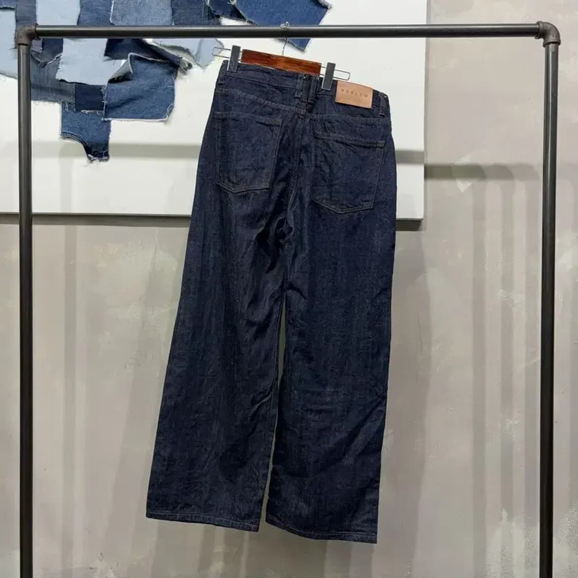 (30인치) 비슬로우 스트릿 투턱 생지 셀비지 진청바지 데님팬츠 상품이미지3