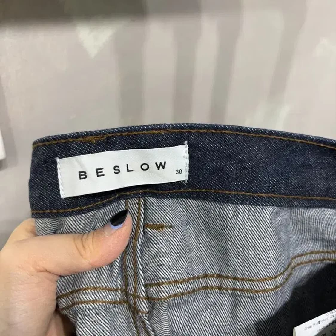 (30인치) 비슬로우 스트릿 투턱 생지 셀비지 진청바지 데님팬츠 상품이미지6