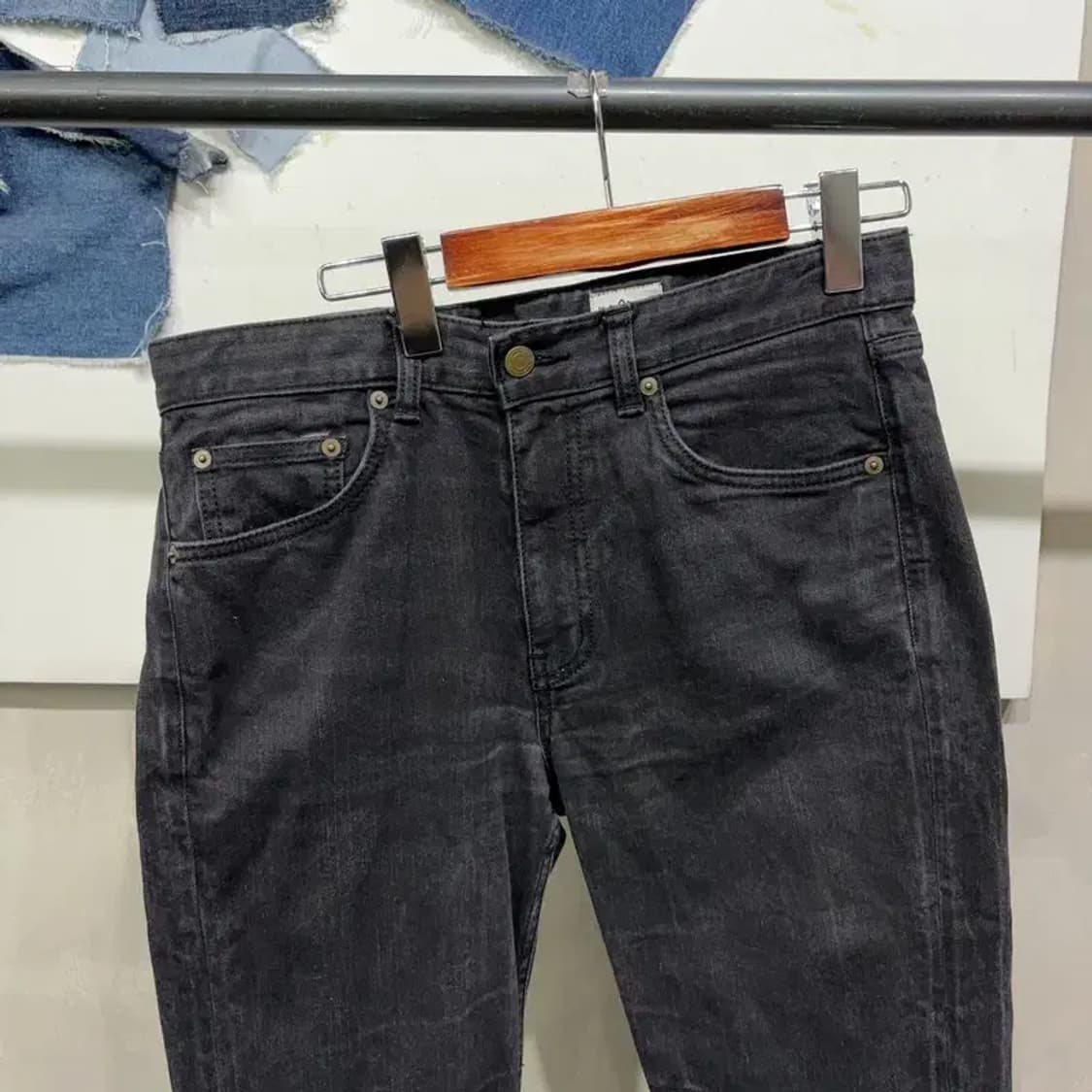 (31인치) 모드나인 캐주얼 스판 흑청바지 블랙진 데님팬츠 상품이미지2