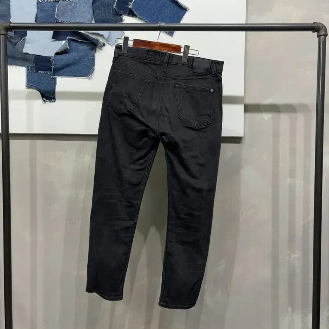 (31인치) 모드나인 캐주얼 스판 흑청바지 블랙진 데님팬츠 상품이미지3