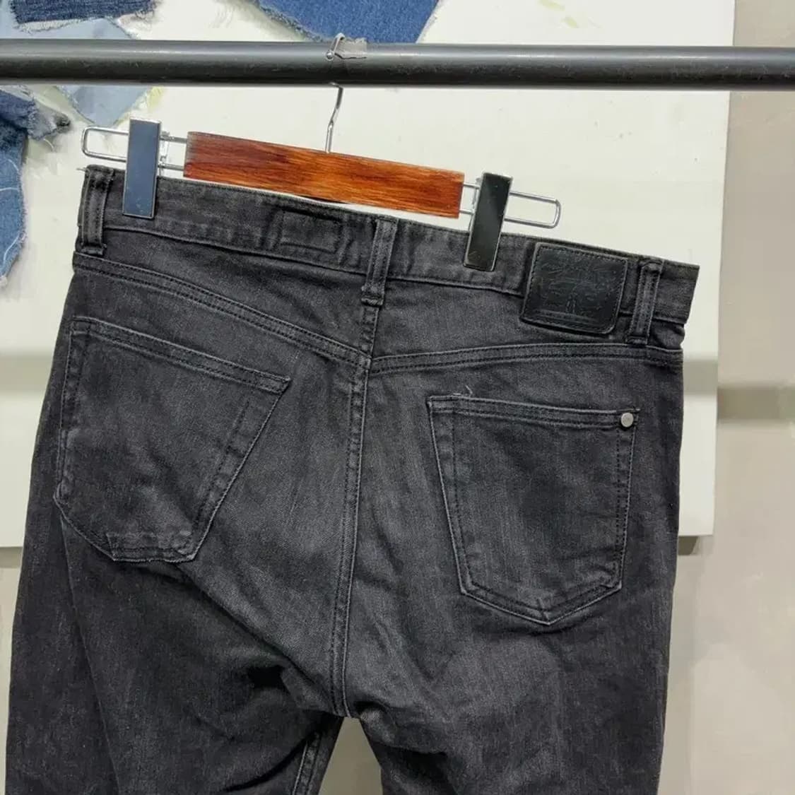 (31인치) 모드나인 캐주얼 스판 흑청바지 블랙진 데님팬츠 상품이미지4