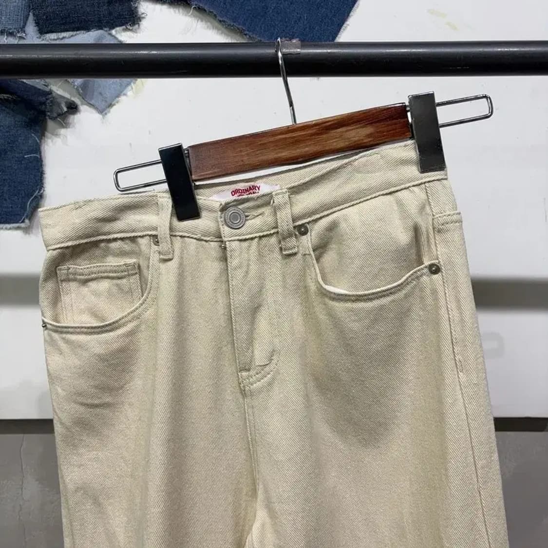 (24인치) 오디너리홀리데이 여성 스트릿 크림진 청바지 데님팬츠 상품이미지2