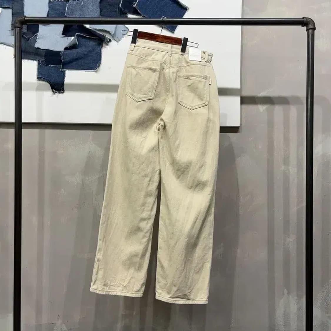 (24인치) 오디너리홀리데이 여성 스트릿 크림진 청바지 데님팬츠 상품이미지3