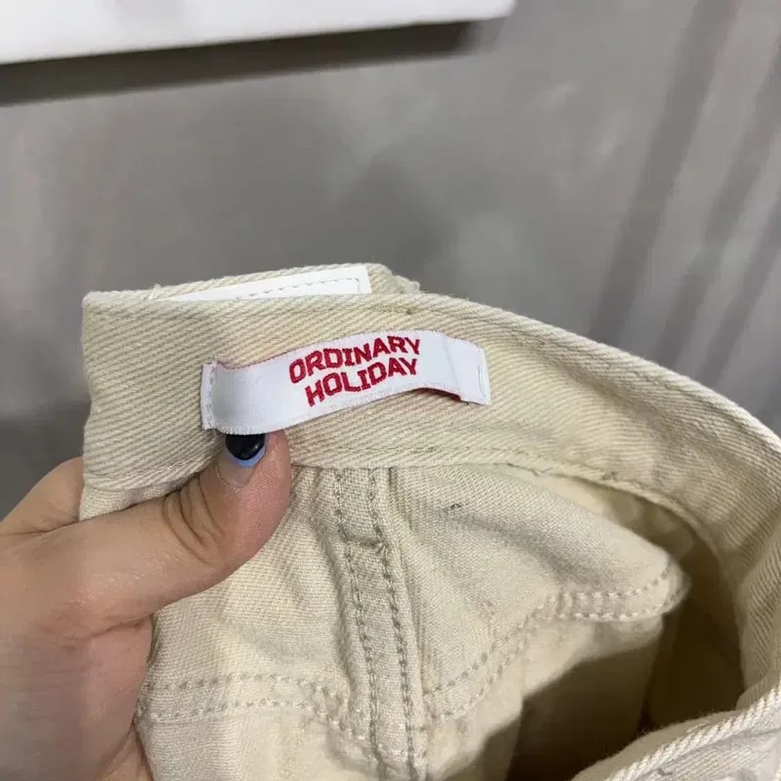 (24인치) 오디너리홀리데이 여성 스트릿 크림진 청바지 데님팬츠 상품이미지5