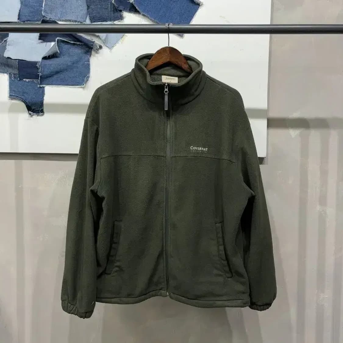 (100) 커버낫 스트릿 캐주얼 자수 후리스 집업 자켓 상품이미지1