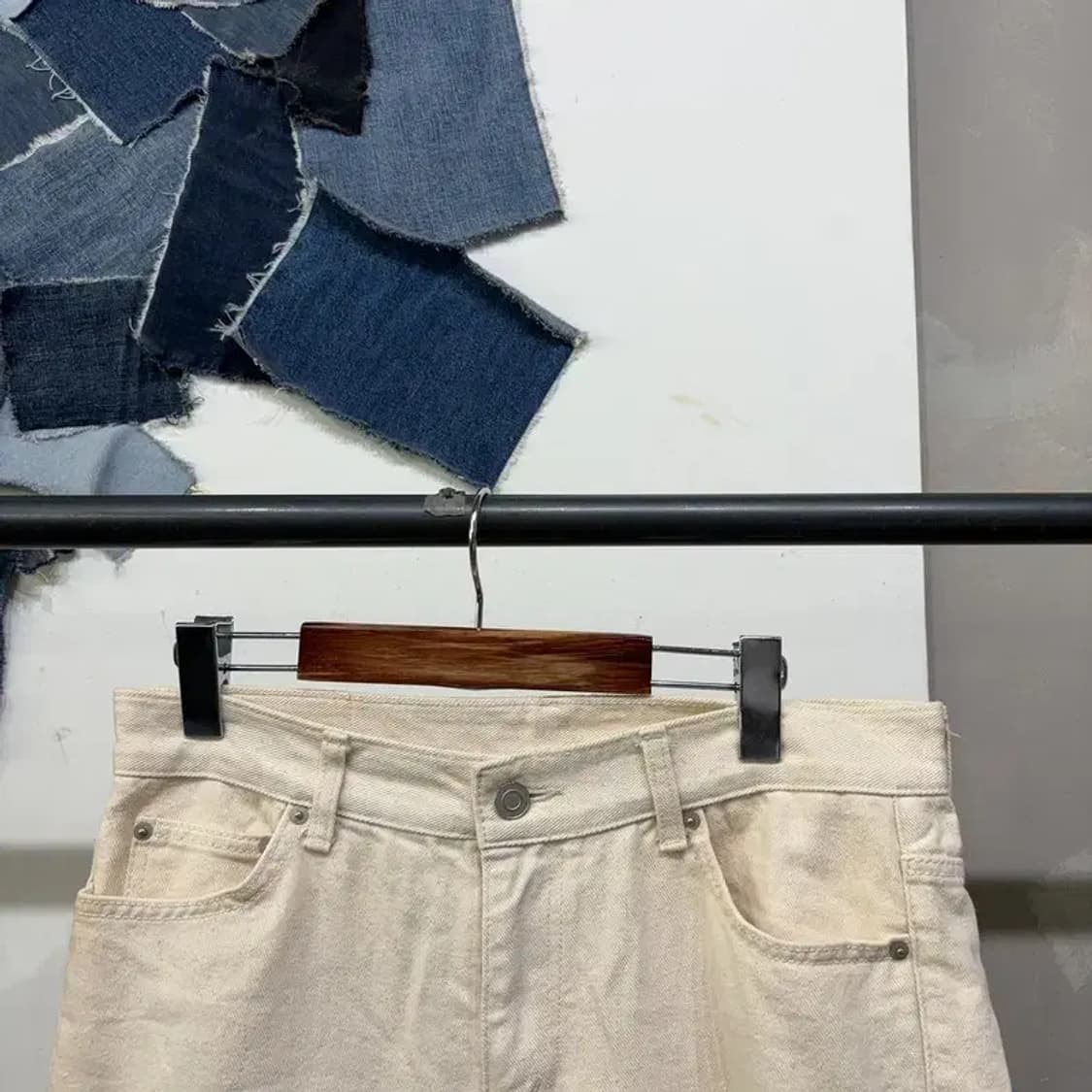 (33인치) 브랜디드 캐주얼 스트릿 크림진 데님팬츠 상품이미지2