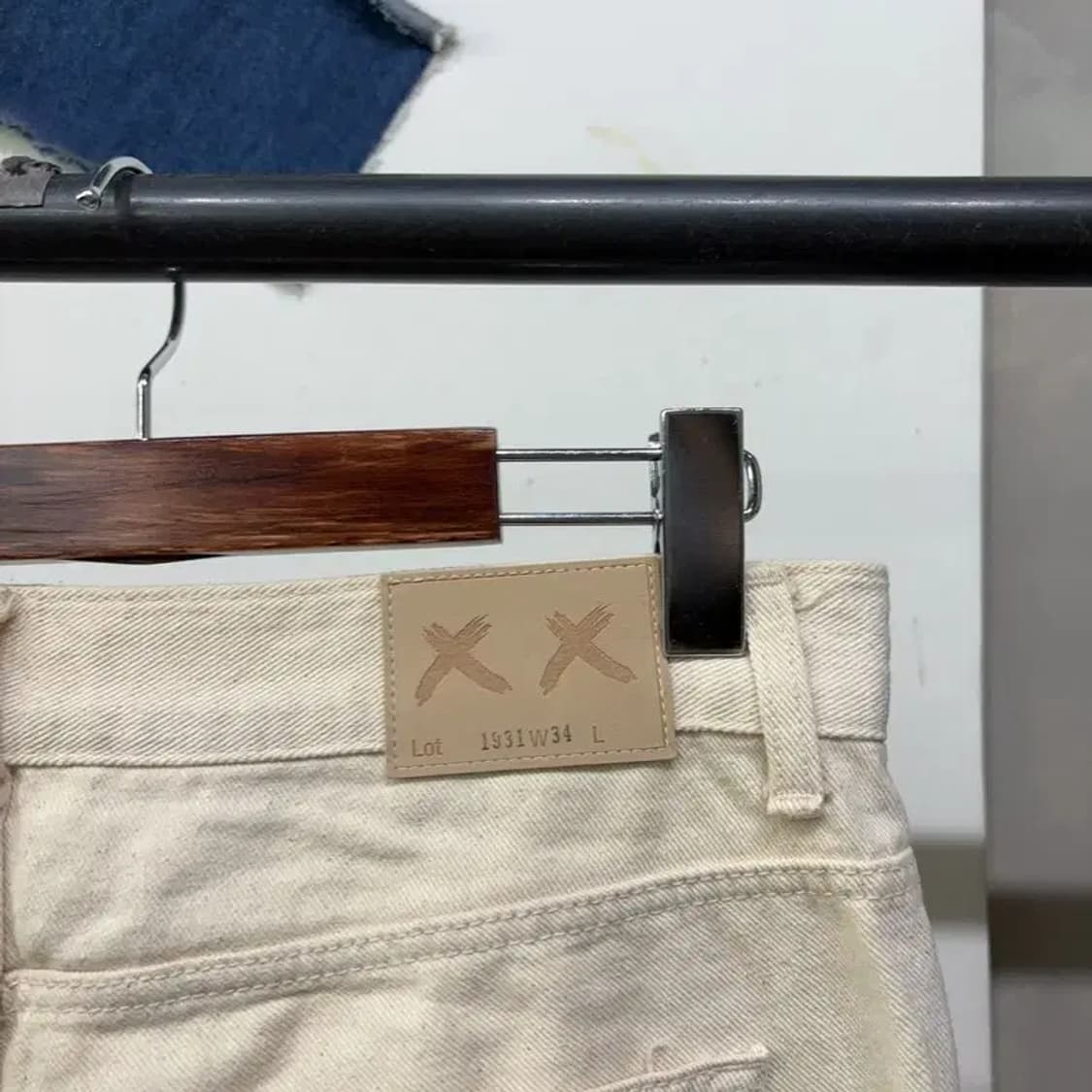 (33인치) 브랜디드 캐주얼 스트릿 크림진 데님팬츠 상품이미지4