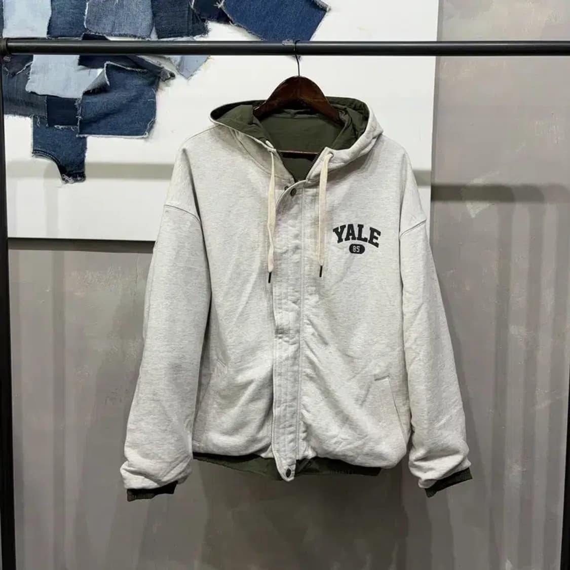 (100) 예일 스트릿 캐주얼 리버시블 바람막이 후드집업 자켓 상품이미지1