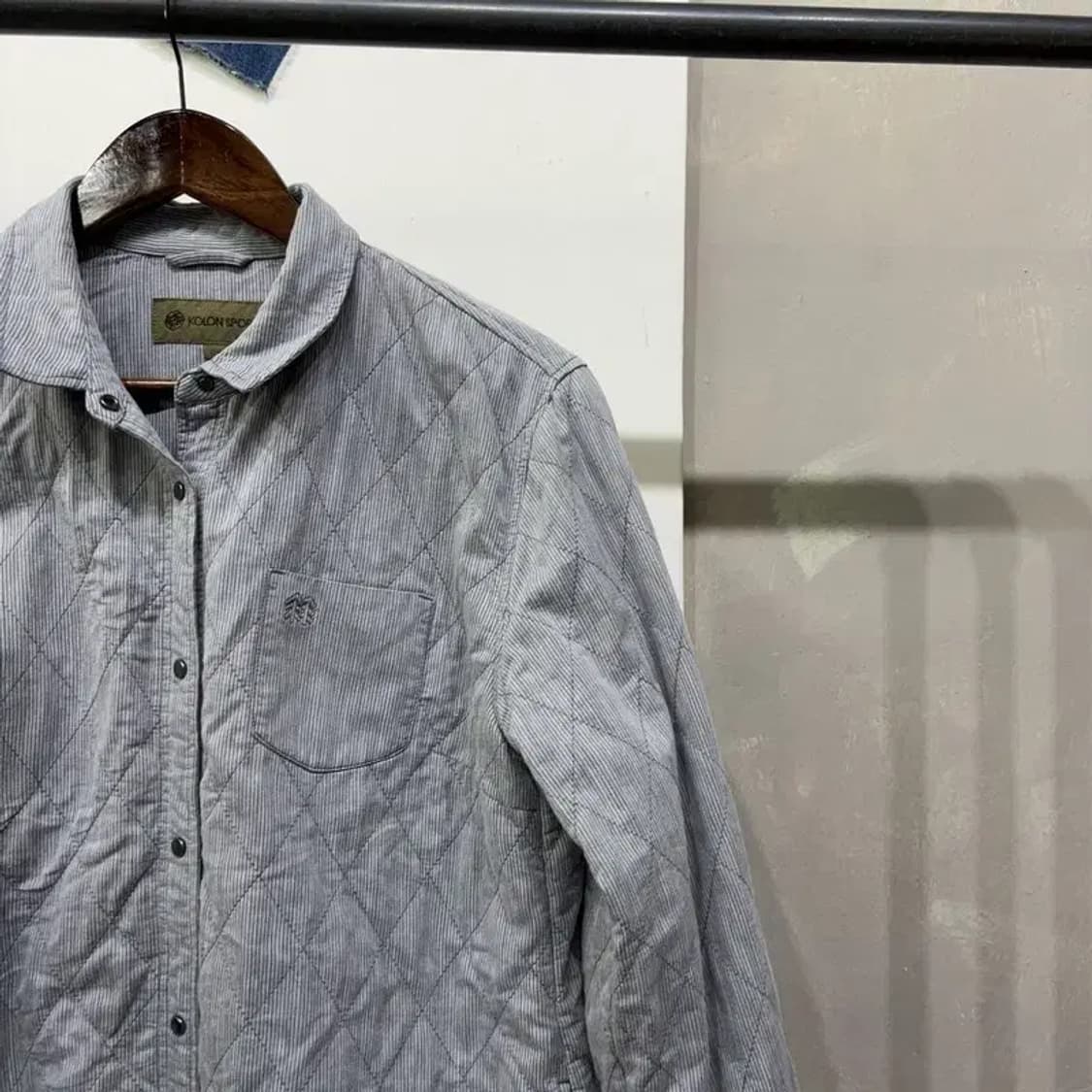 (100) 코오롱스포츠 아웃도어 캐주얼 누빔 카라 셔츠 자켓 상품이미지3