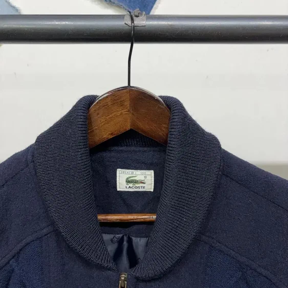 (100) 라코스테 서광 올드스쿨 울 케이블 니트 블루종 자켓 상품이미지2